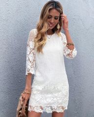 Đầm ren trắng cắt mạc