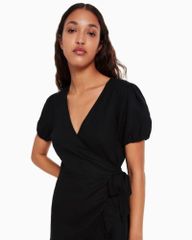 ĐẦM BSK LINEN ĐEN LAI BÈO (KAM)