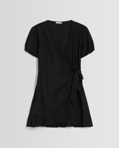 ĐẦM BSK LINEN ĐEN LAI BÈO (KAM)