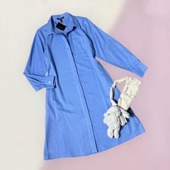 ĐẦM LINEN ME CÓ CỔ TAY DÀI