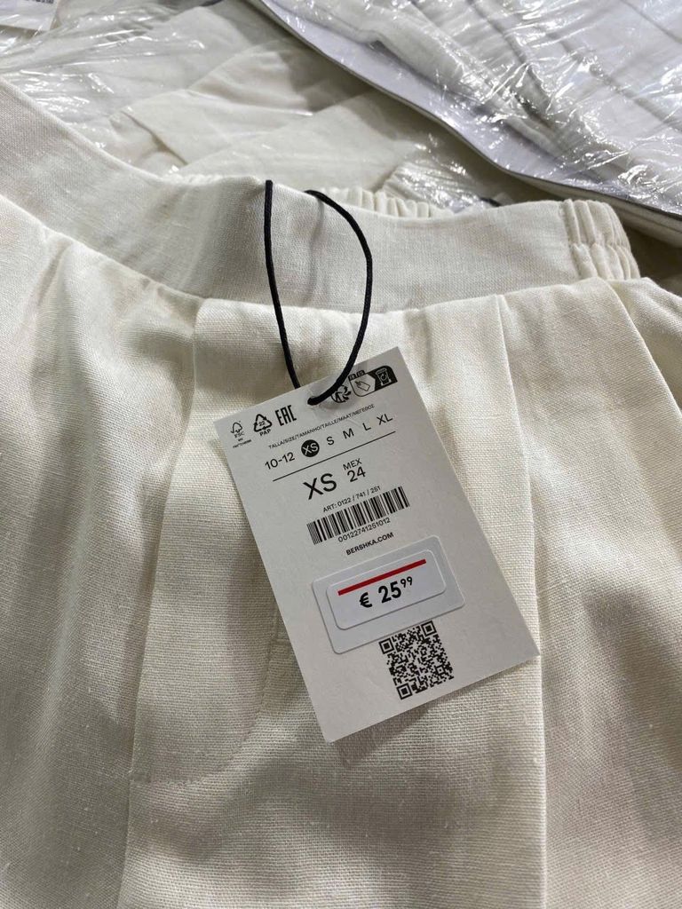 QUẦN LINEN BERSHKA BAGGY TRẮNG