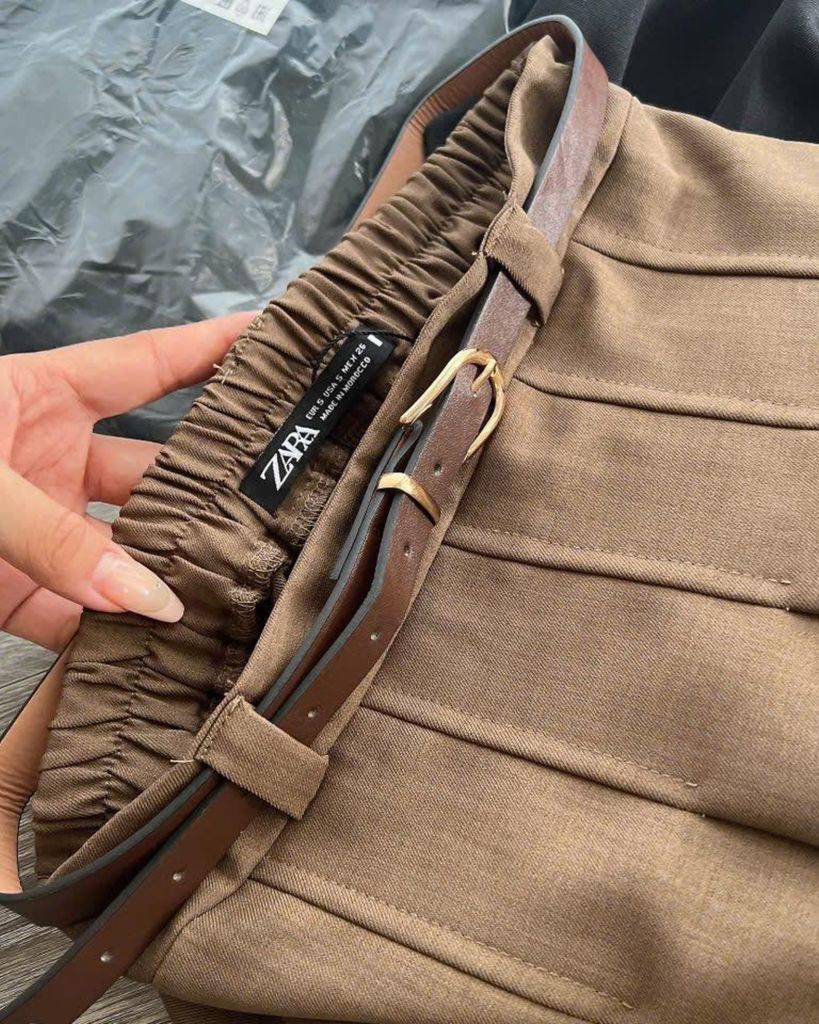 CHÂN VÁY ZARA LƯNG THUN CÓ BELT