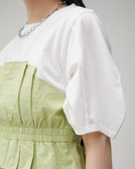 ÁO AZUL PHỐI THUN