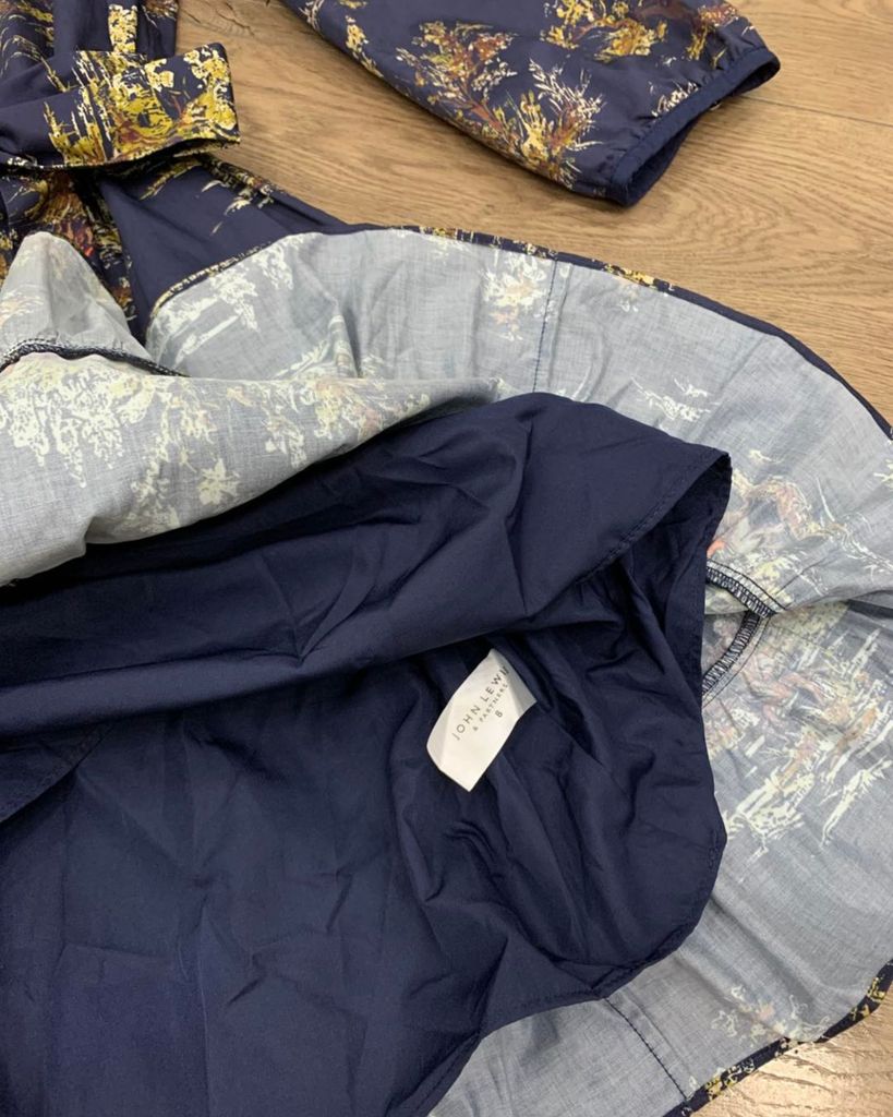 ĐẦM JOHN LEWIS BÔNG XANH ĐEN KÈM BELT