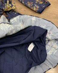 ĐẦM JOHN LEWIS BÔNG XANH ĐEN KÈM BELT