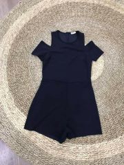 jumpsuit zara hở vai , hồng đen