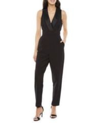 JUMPSUIT ĐEN JESSICA TAY PHỐI LƯỚI