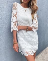 Đầm ren trắng cắt mạc