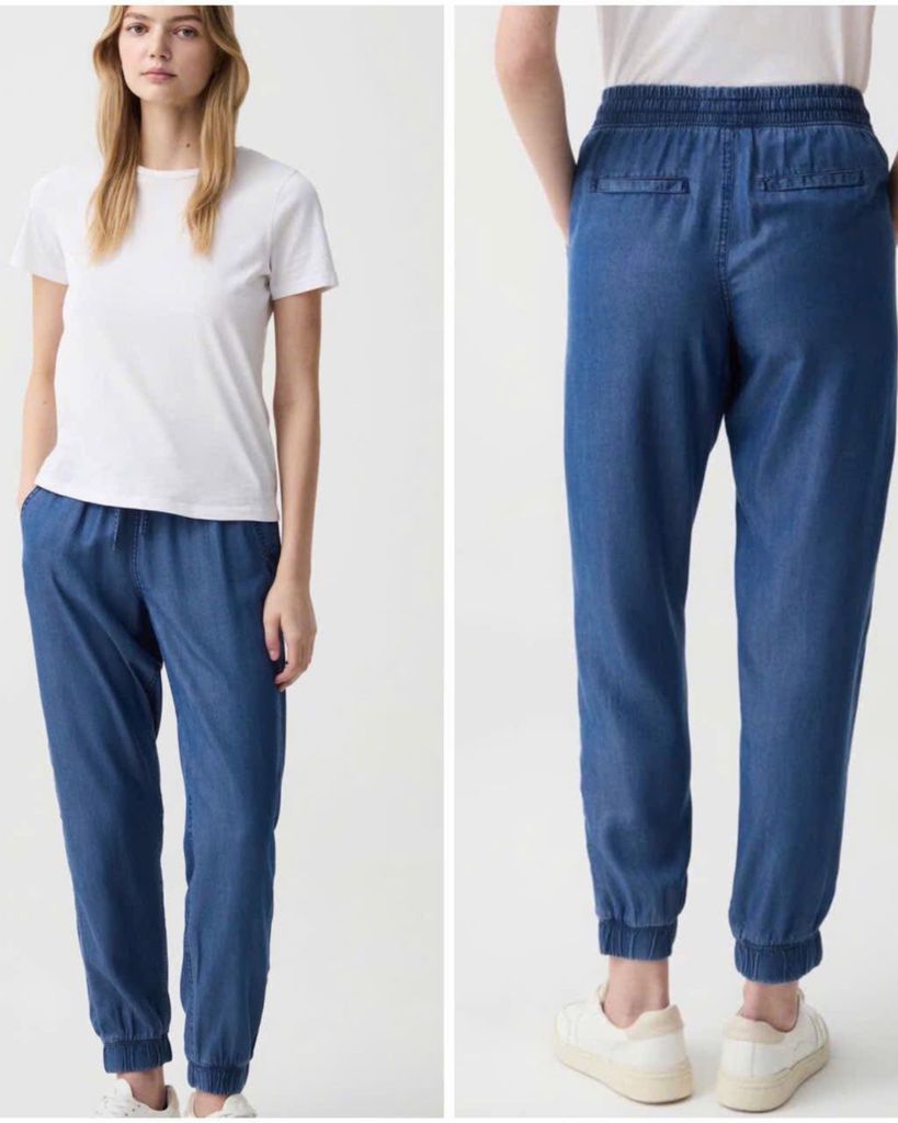 QUẦN JEANS GU LƯNG THUN CẮT MẠC