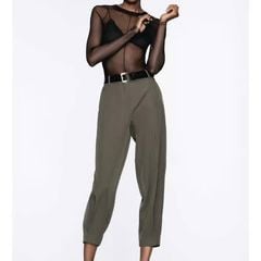 QUẦN TÂY ZARA BAGY LƯNG THUN RÊU