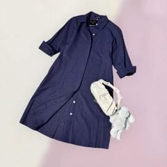 ĐẦM LINEN ME CÓ CỔ TAY DÀI