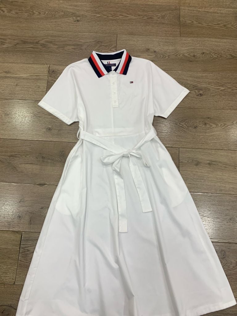 ĐẦM TOMMY TRẮNG CỔ PHỐI MÀU