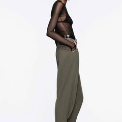 QUẦN TÂY ZARA BAGY LƯNG THUN RÊU
