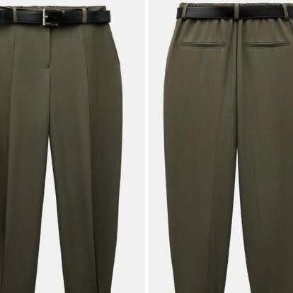 QUẦN TÂY ZARA BAGY LƯNG THUN RÊU