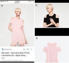jumpsuit zara hở vai , hồng đen