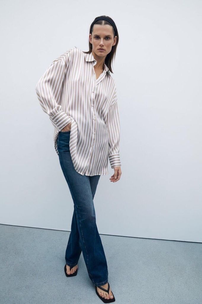 SƠ MI ZARA SỌC LỤA RỘNG