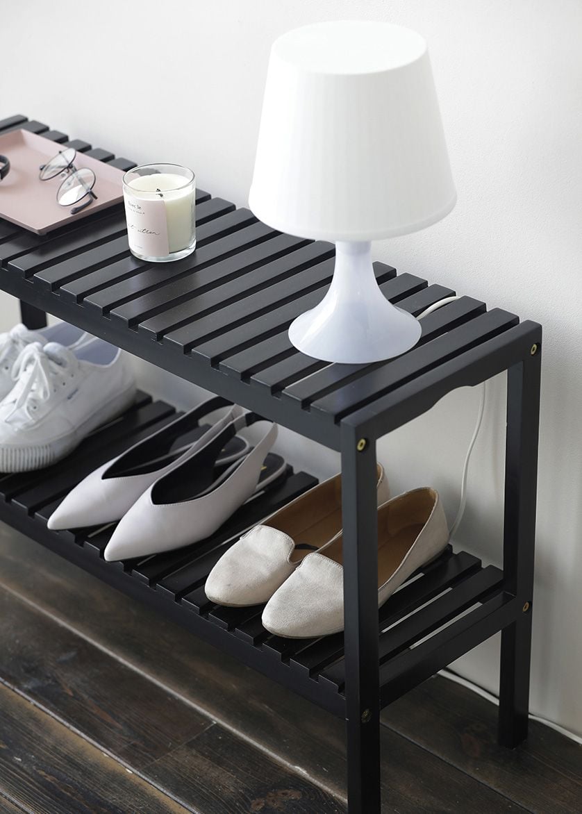  Kệ giày dép gỗ đa năng màu đen - bench size 80 