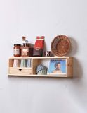 Kệ gỗ trang trí treo tường fenetre shelf 2 ngăn 