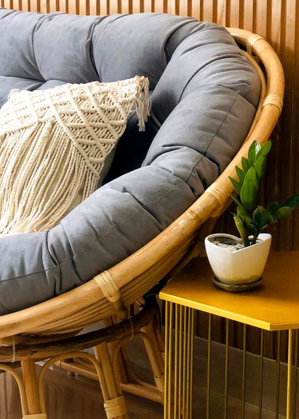  Ghế Papasan Đôi Xám 