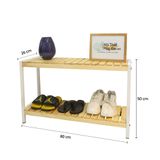  Kệ giày khung sắt tĩnh điện 2 tầng - iron bench size 80 