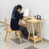  Combo bàn và ghế làm việc chân tháp tự nhiên - A Tower table 