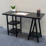  Combo bàn và ghế làm việc chân tháp đen - A Tower table 