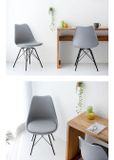  Ghế Eames Nệm Chân Sắt Đen 