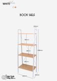  Kệ Sách 4 Tầng Khung Sắt Tĩnh Điện Size L 
