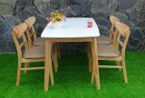  Ghế gỗ đệm da mango chair 
