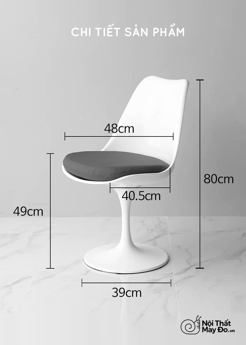  Ghế Nhựa Nệm Xoay - Glass Chair 