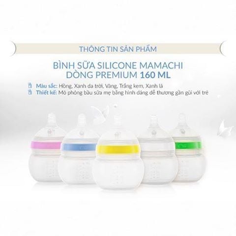  Bình sữa silicone Mamachi dòng Premium 160 ml- xanh blue 
