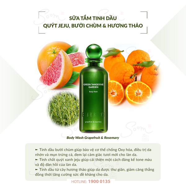  Sữa tắm tinh dầu Grapefruit Rosemary - BLANBLVN - 200ml 