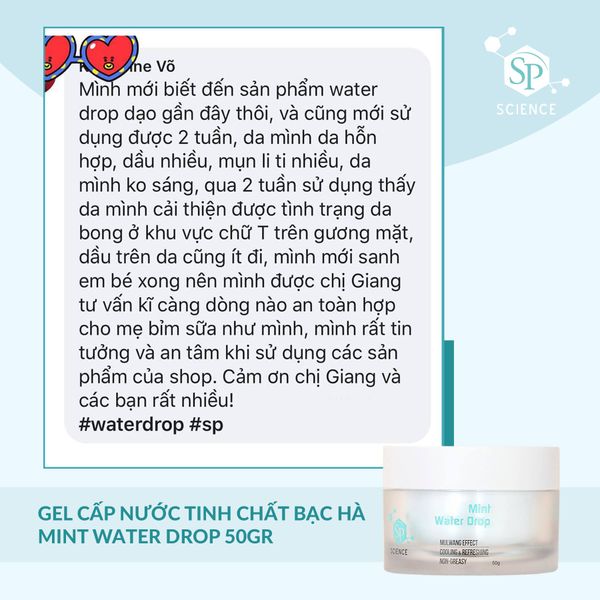  Gel cấp nước bạc hà Mint Water Drop The SP Science 50gr 