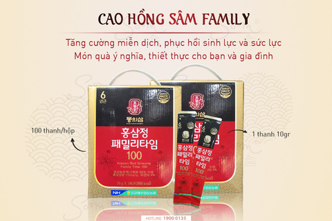  Cao hồng sâm Family Time 100 Hộp 10g x 100 gói 