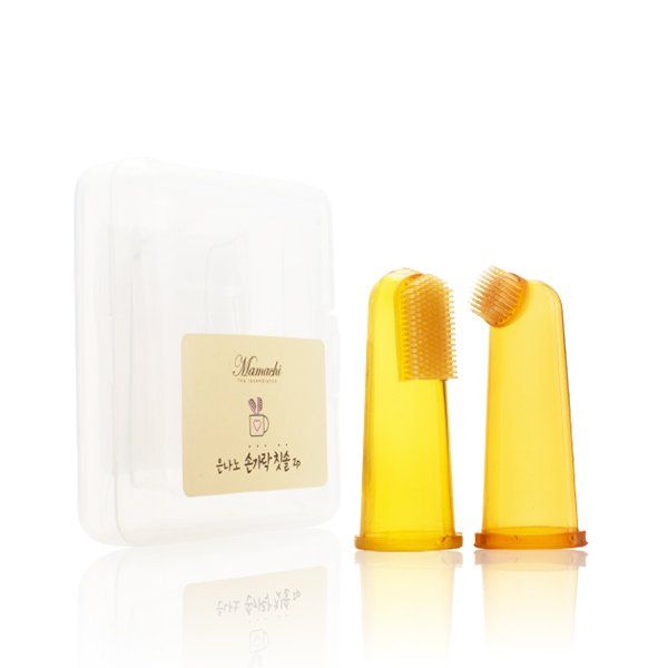  Dụng cụ đánh răng và tưa lợi silicone nano bạc Mamachi-set 2 chiếc 