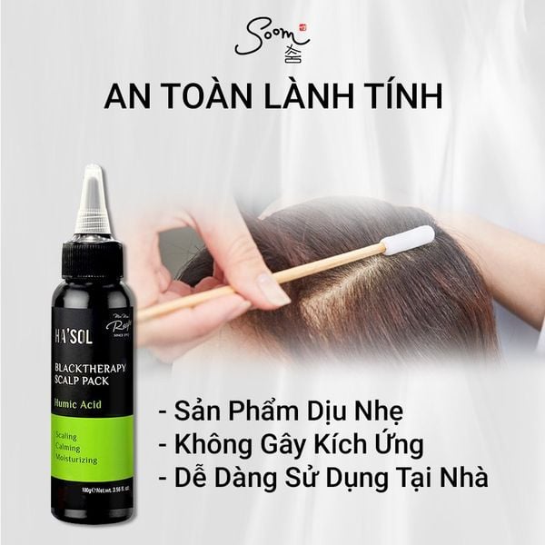  HA'SOL - Ủ da đầu Black Therapy Scalp Pack - Humic Acid (100g) 