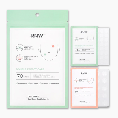  Bộ 70 miếng dán thẩm mỹ hút mụn mờ thâm RNW Double Effect Care 70 patches (40 miếng dán mụn và 30 miếng trị thâm) 