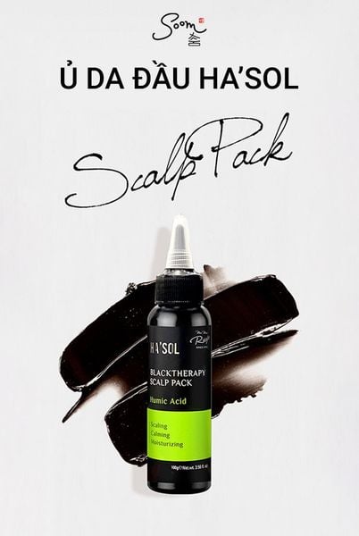  HA'SOL - Ủ da đầu Black Therapy Scalp Pack - Humic Acid (100g) 