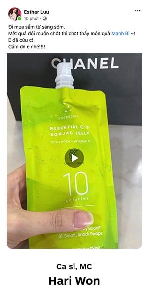  Thạch konjac vị Nho Xanh 10 calories 0 sugar bổ sung collagen+ vitamin Everydaze 150 ml 
