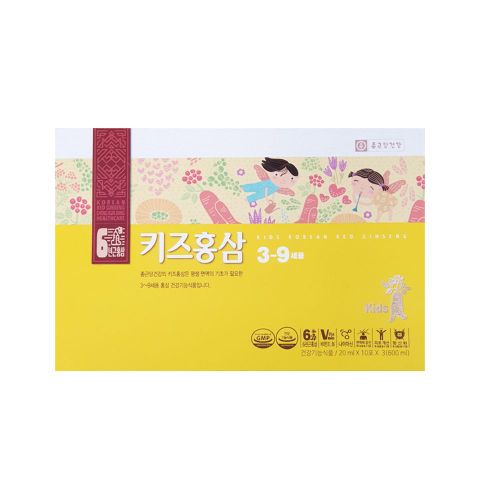  Hồng sâm trẻ em Kids (3-9 tuổi) - Hộp 30 gói * 20ml - màu vàng 