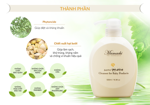  Nước rửa rau củ và đồ dùng cho bé Mamachi 500ml 
