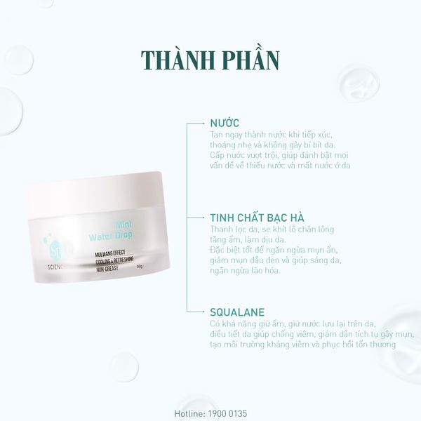  Gel cấp nước bạc hà Mint Water Drop The SP Science 50gr 