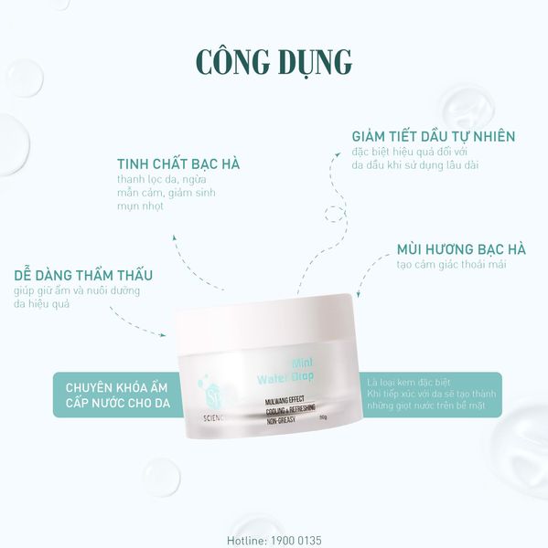  Gel cấp nước bạc hà Mint Water Drop The SP Science 50gr 