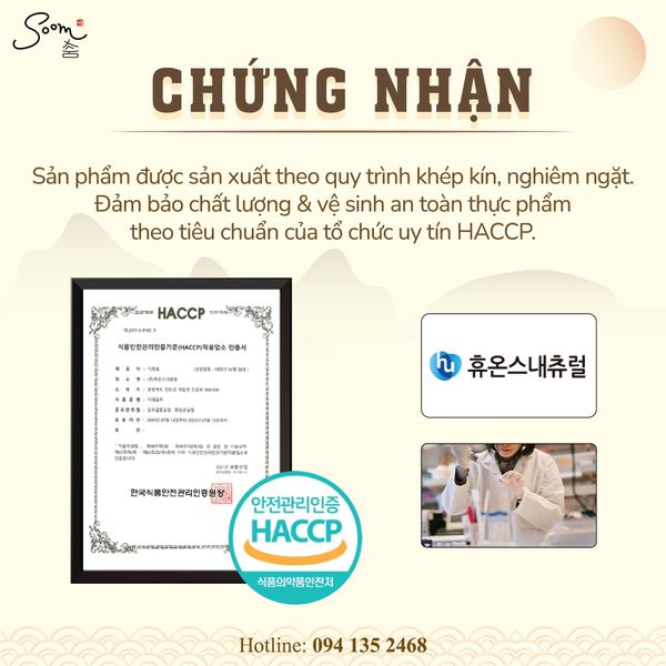  Nước ép cao tần lê & hoa cát cánh, hồng sâm (hộp 30 túi * 90ml) 