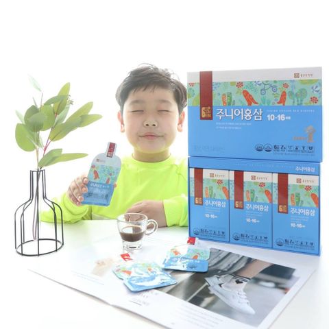  Hồng sâm trẻ em Chong Kun Dang (cho bé từ 6 tuổi) - 20ml x 30 gói (xanh) 