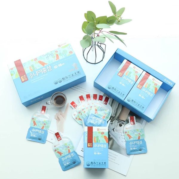  Hồng sâm trẻ em Chong Kun Dang (cho bé từ 6 tuổi) - 20ml x 30 gói (xanh) 