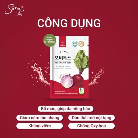  JISUNGFOOD - Nước ép cao tần OBTOX củ dền đỏ & hành tây đỏ 