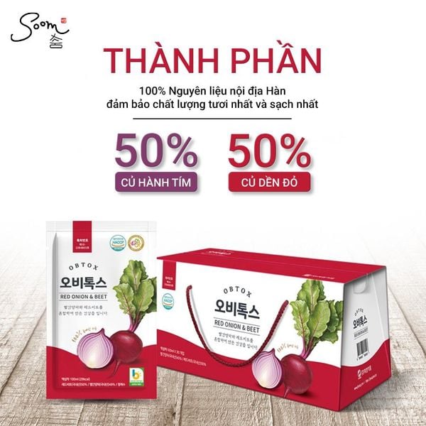  JISUNGFOOD - Nước ép cao tần OBTOX củ dền đỏ & hành tây đỏ 