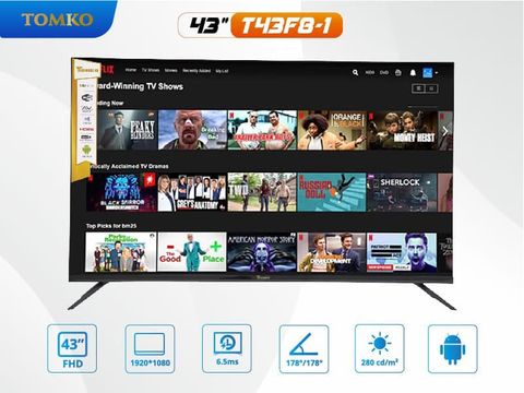 Smart Tivi màn hình kích thước 43 inch FHD Tomko T43F8-1