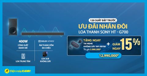 120 suất đặt trước loa thanh Sony, giảm ngay 15% và tặng kèm tai nghe Bluetooth 2.9 triệu